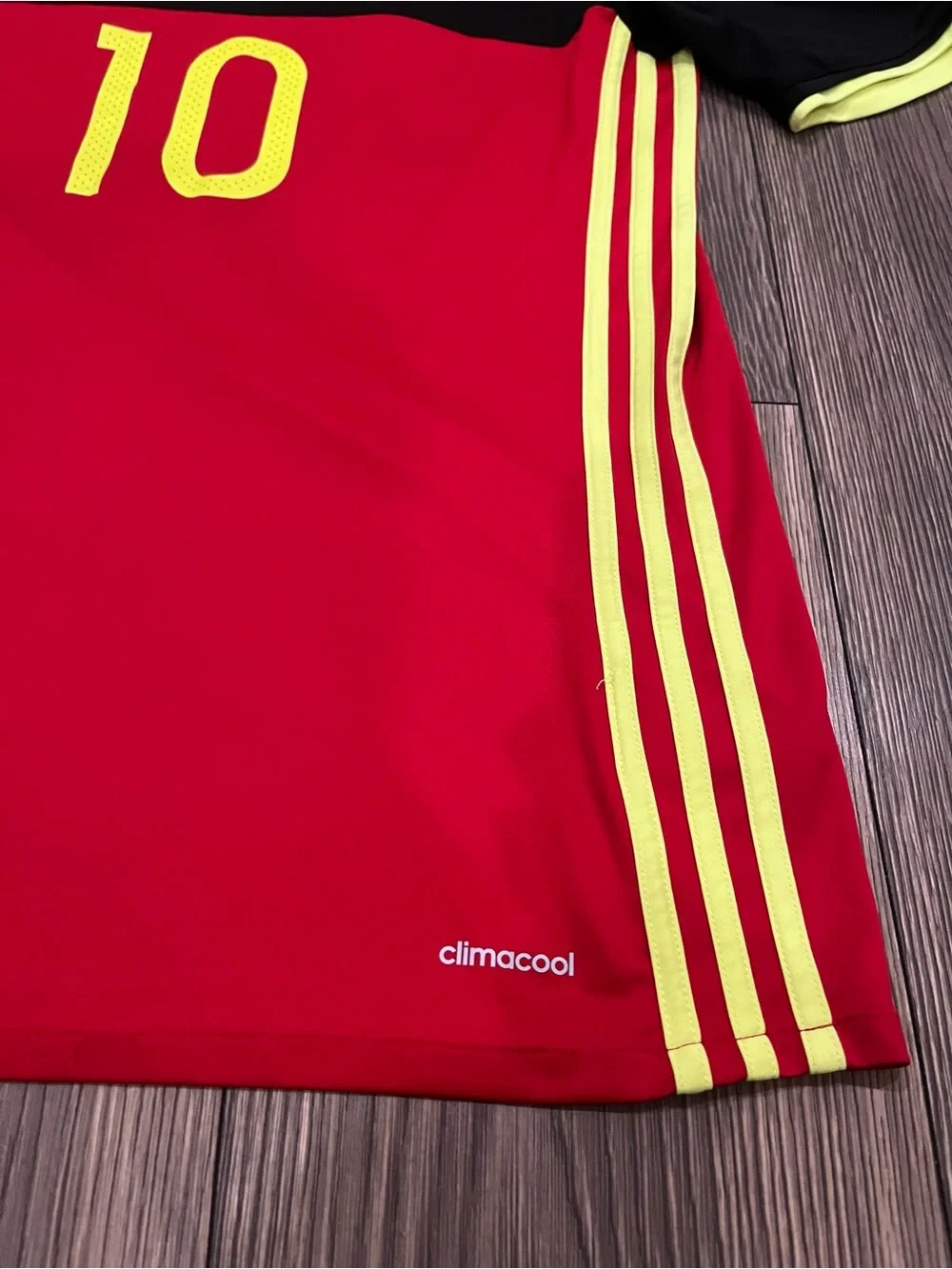 adidas Men's Belgium National Team Red, Black & Yellow Football Jersey - #10